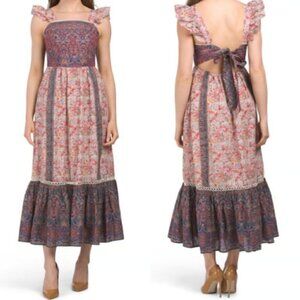 Haute Hippie Patchwork Print Maxi Bohemian 12 Dress‎